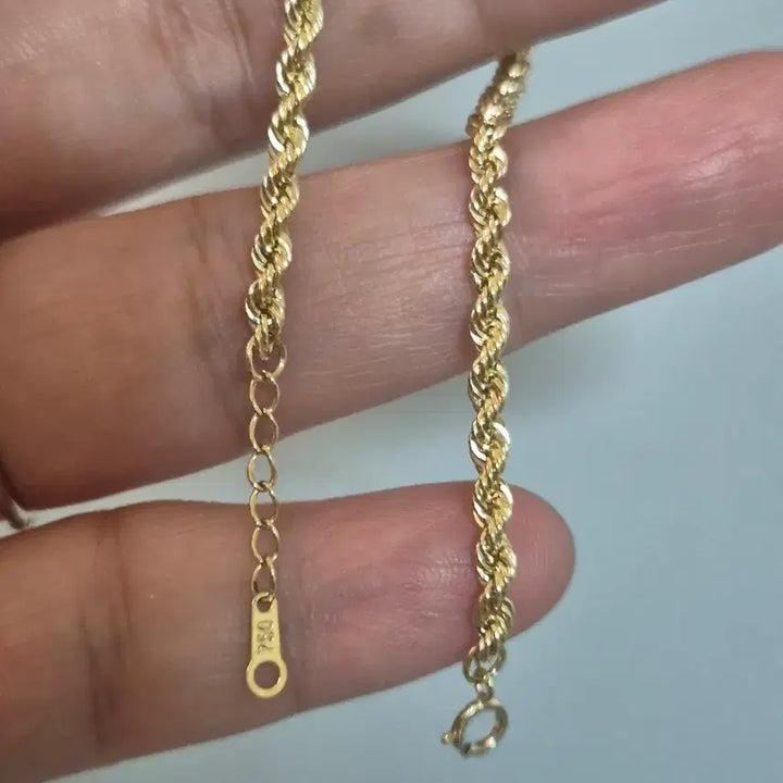 [BUNJANG] 18K Rope Chain Bracelet 3mm / 18k 로프체인 3mm 팔찌