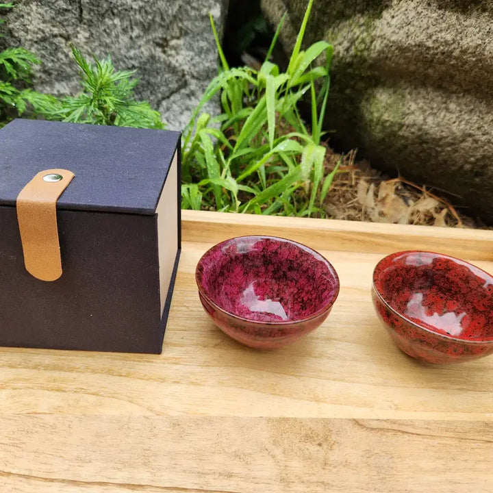 [BUNJANG] Chinese Jian Ware Style Celadon Tea Bowl Set / 3)중국도자기 천목요변  2인찻잔