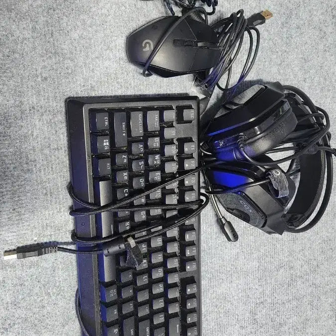 [BUNJANG] Keyboard, Mouse, and Headset Set / 키보드 마우스 헤드셋