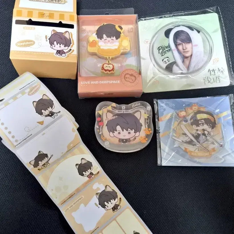 [BUNJANG] Love and Deep Space Cat Butler Roll Sticker, Refrigerator Badge, Magnet Set / 러브앤딥스페이스 럽딥 하우주 냥집사 롤 스티커 냉장고 뱃지 자석