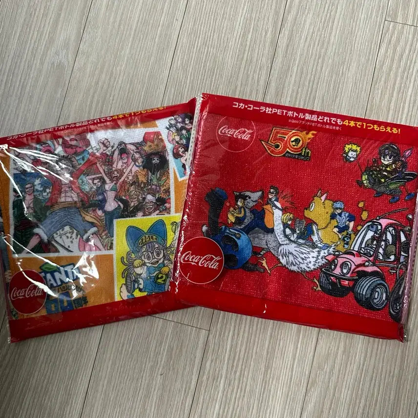 [BUNJANG] Coca-Cola 50th Anniversary Jump Shop Naruto Haikyuu Gintama Dragon Ball One Piece Towel / 코카콜라  50주년 타올 점프샵 나루토 하이큐 은혼 드래곤볼 원피스