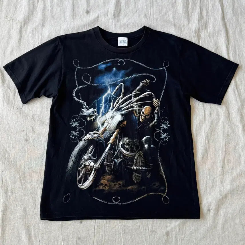 [BUNJANG] Michael Vintage Ghost Rider Short Sleeve T-Shirt M / 마이클 빈티지 고스트라이더 반팔 M