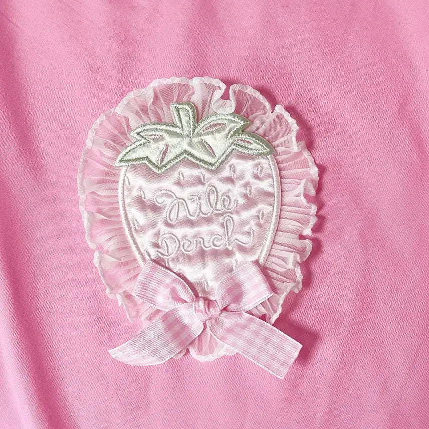 [BUNJANG] Nail Perch Fairy Tale Pink Strawberry Brooch Hairpin / 나일 퍼치 페어리계 핑크 딸기 브로치 헤어핀 로리타
