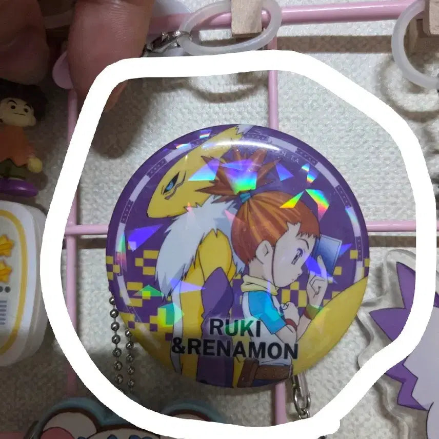 [BUNJANG] Digimon Tamers Ruki Makino Renamon Can Badge / 디지몬 테이머즈 루키 세나 레나몬 캔뱃지