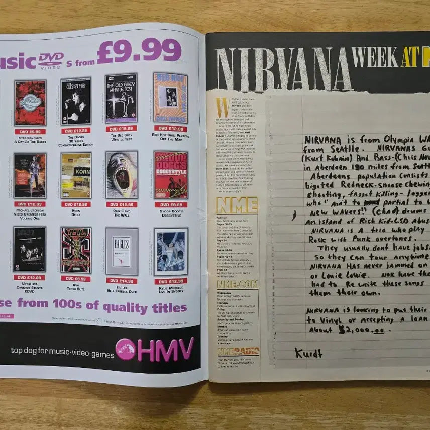 [BUNJANG] Nirvana NME Large Magazine (November 2002) / 매거진 NIRVANA NME 라지 매거진