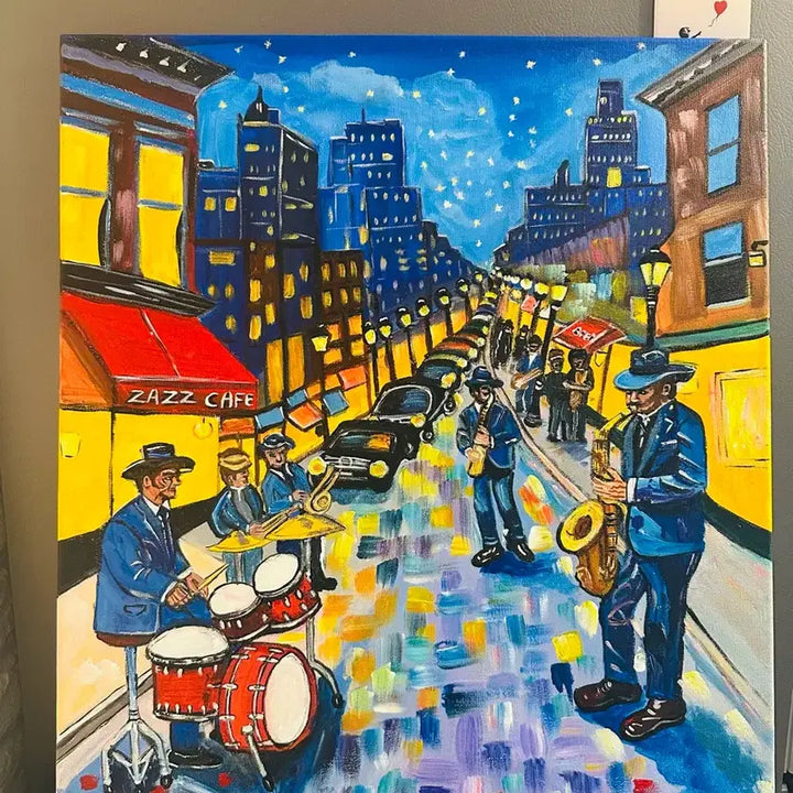 [SOLD OUT] 재즈 카페 야경 그림(캔버스)