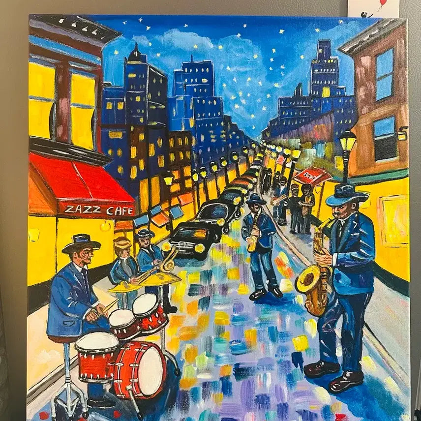 [SOLD OUT] 재즈 카페 야경 그림(캔버스)