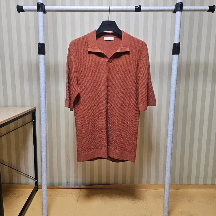 [BUNJANG] Custom mellow Open Collar Knit Linen Blend Sweater Brown / 커스텀멜로우 니트 린넨 100