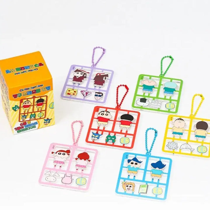 [BUNJANG] Crayon Shin-chan Plastic Model Keyring Set (6 Types) / 짱구 프라모델 키링 6종