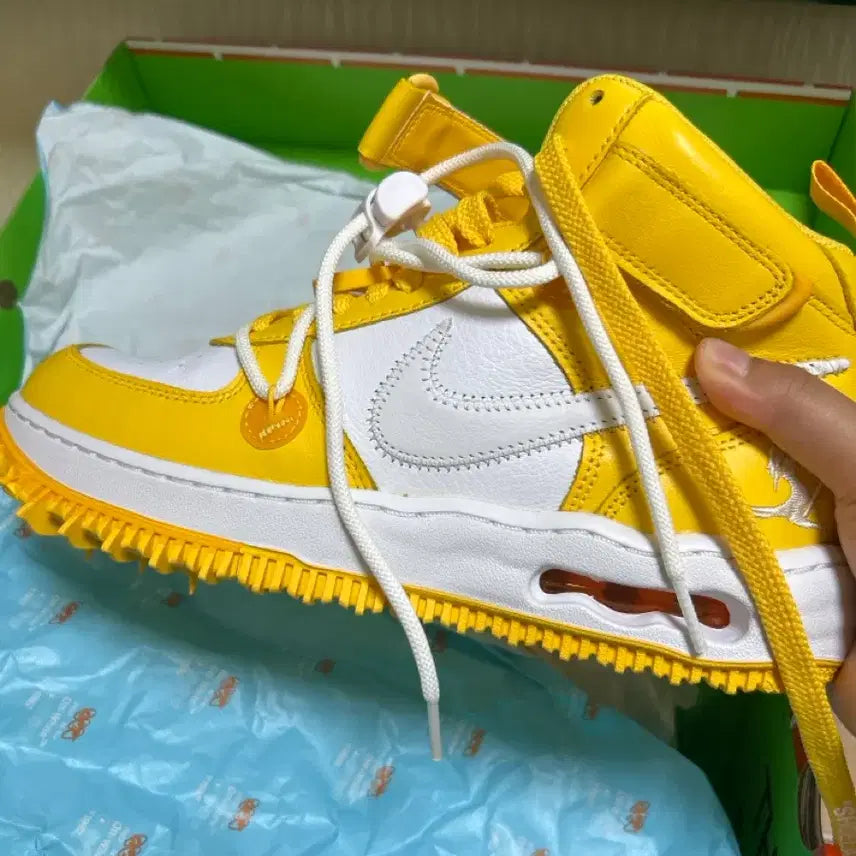 [BUNJANG] Nike x Off-White Air Force 1 Mid SP Leather Varsity Maze / [판매] 나이키 x 오프화이트 에어포스 1 미드 SP 레더 바시티 메이즈