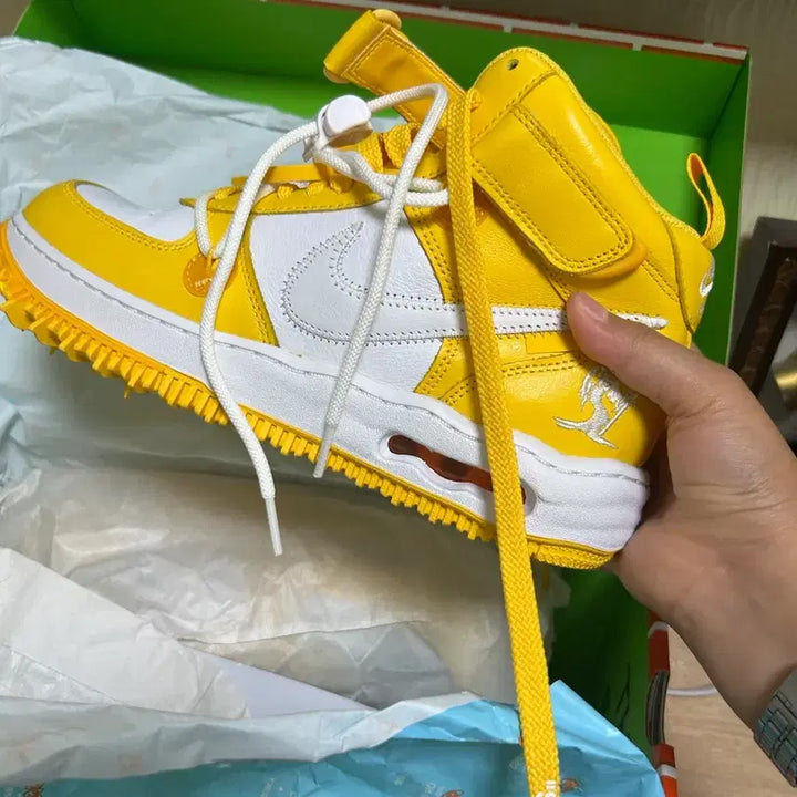 [BUNJANG] Nike x Off-White Air Force 1 Mid SP Leather Varsity Maze / [판매] 나이키 x 오프화이트 에어포스 1 미드 SP 레더 바시티 메이즈