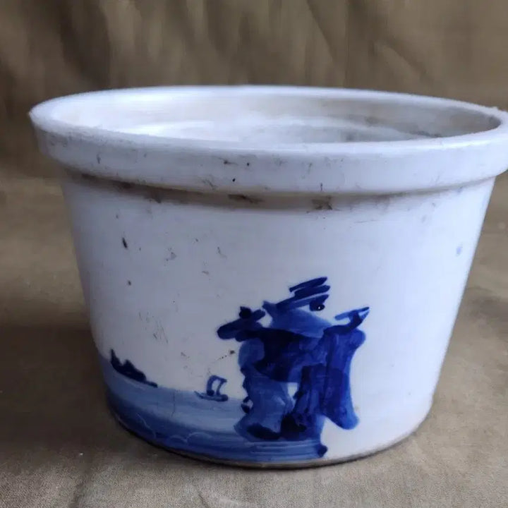 [BUNJANG] Blue and White Porcelain Antique Flower Pot / 청화백자 골동품 화분