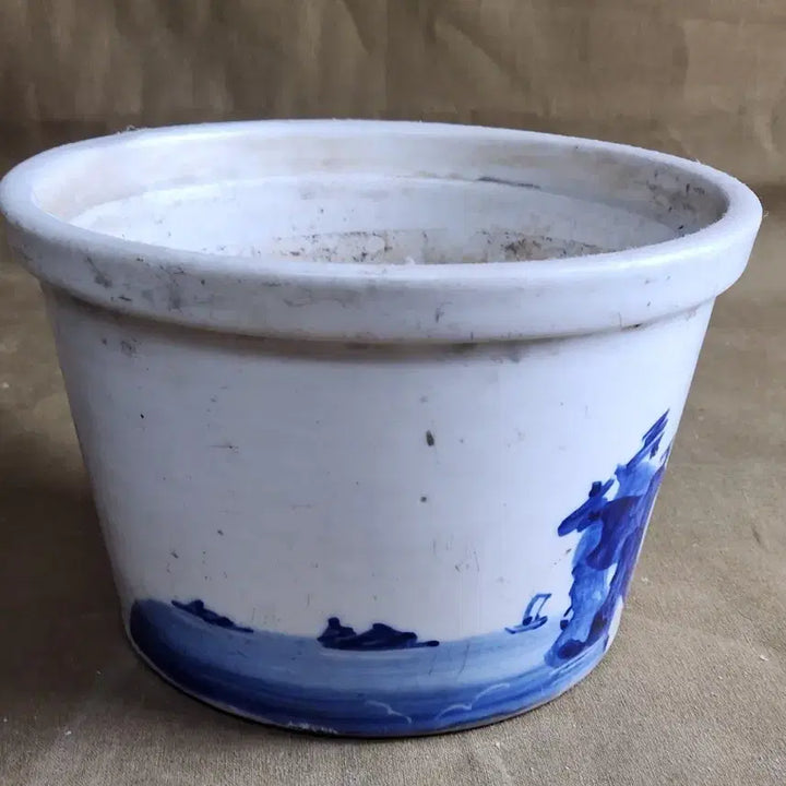 [BUNJANG] Blue and White Porcelain Antique Flower Pot / 청화백자 골동품 화분