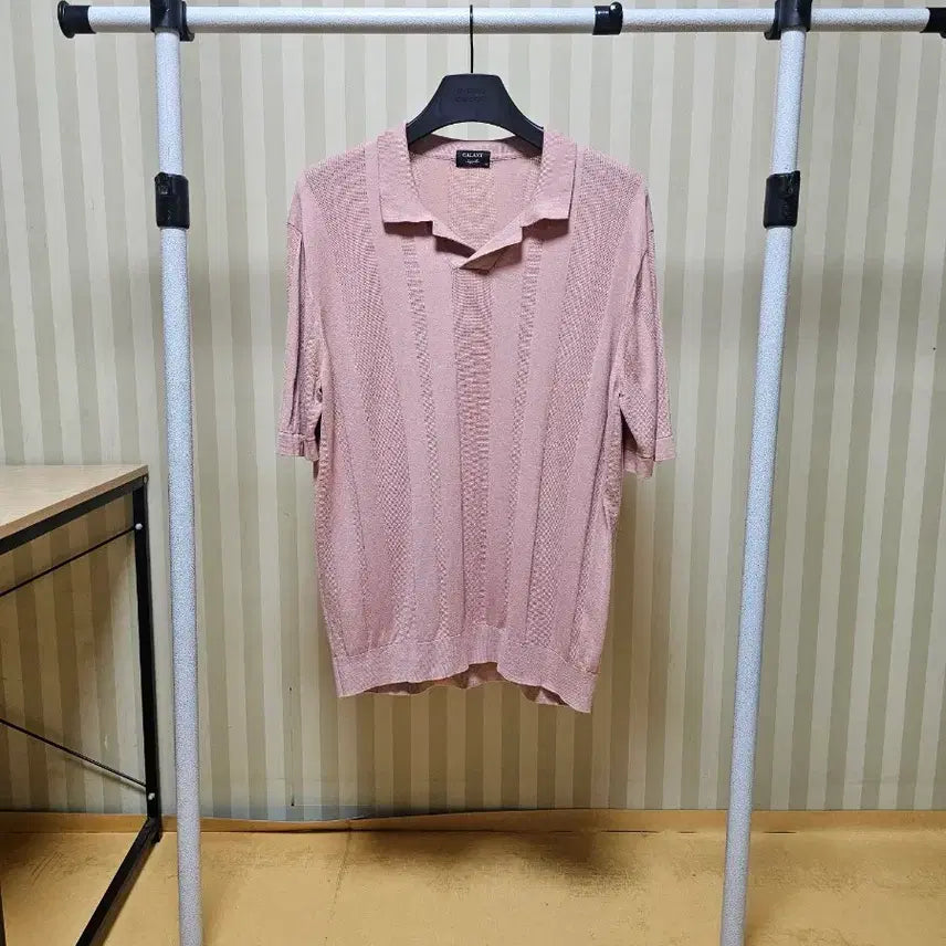 [BUNJANG] Galaxy Open Collar Knit Silk Blend Pink / 갤럭시 니트 실크 52