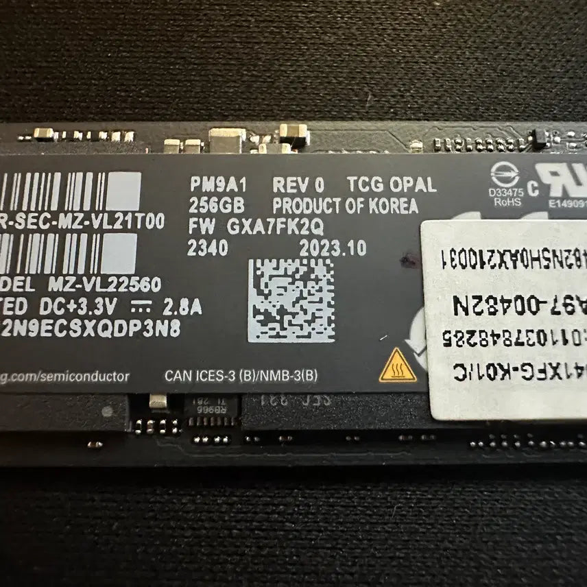 [BUNJANG] Samsung Electronics PM9A1 M.2 NVMe 256GB SSD / (거의새거) 삼성전자 PM9A1 M.2 NVMe (256GB)