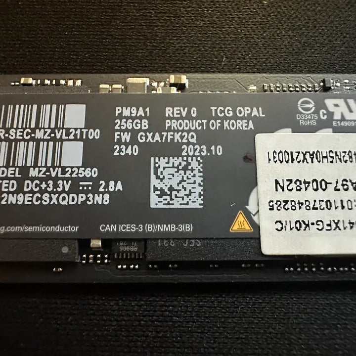 [BUNJANG] Samsung Electronics PM9A1 M.2 NVMe 256GB SSD / (거의새거) 삼성전자 PM9A1 M.2 NVMe (256GB)