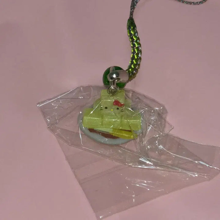 [BUNJANG] Vintage Hello Kitty Wagashi Yokan Strap Charm / 고전 키티스트랩 화과자 양갱