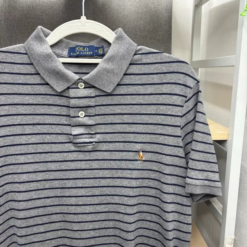 [BUNJANG] Polo Ralph Lauren Striped Short Sleeve Polo Shirt / 폴로 랄프로렌 스트라이프 반팔 카라티 피케티