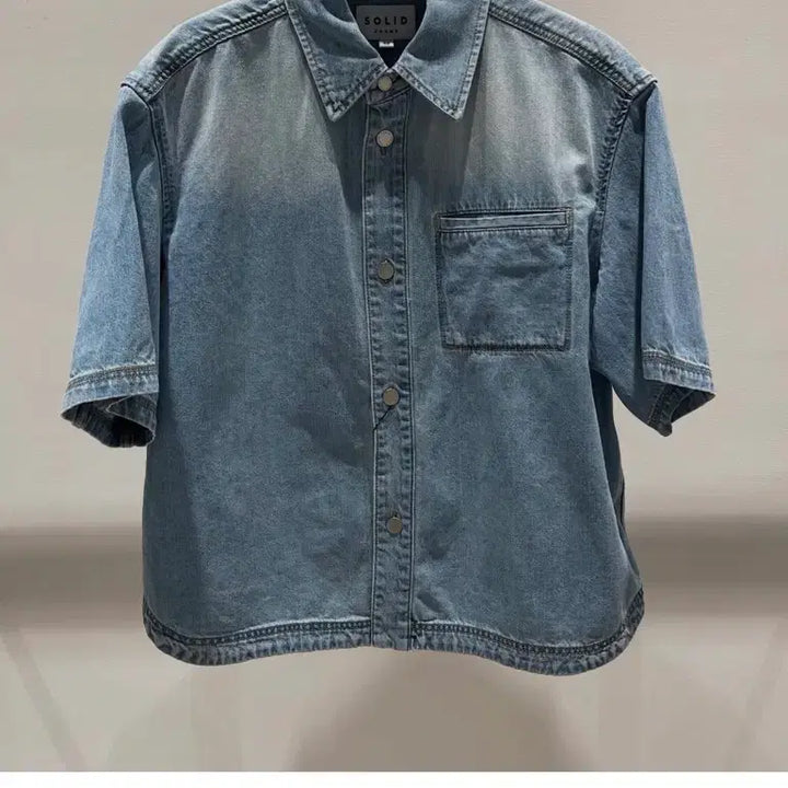 [BUNJANG] Solid Homme 25SS Denim Short Sleeve Shirt Size 46 / 솔리드옴므 데님 반팔 셔츠 25SS 46 사이즈