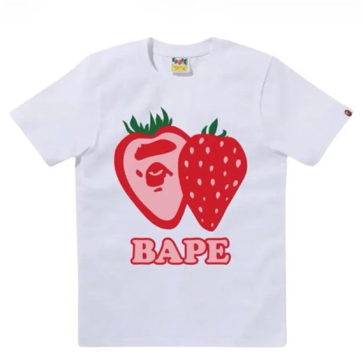 [BUNJANG] BAPE Strawberry Short Sleeve T-Shirt White / 베이프 스트로베리 반팔 티셔츠 화이트