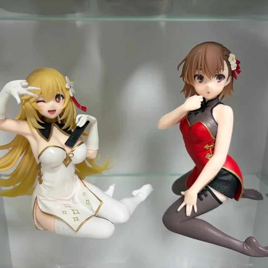 [BUNJANG] Bundle Set: A Certain Scientific Railgun Misaka Mikoto &amp; Shokuhou Misaki Desktop Cute China Dress Figures / 일괄) 어과초 미사카 미코토 쇼쿠호 미사키 데스크탑큐트 차이나 피규어