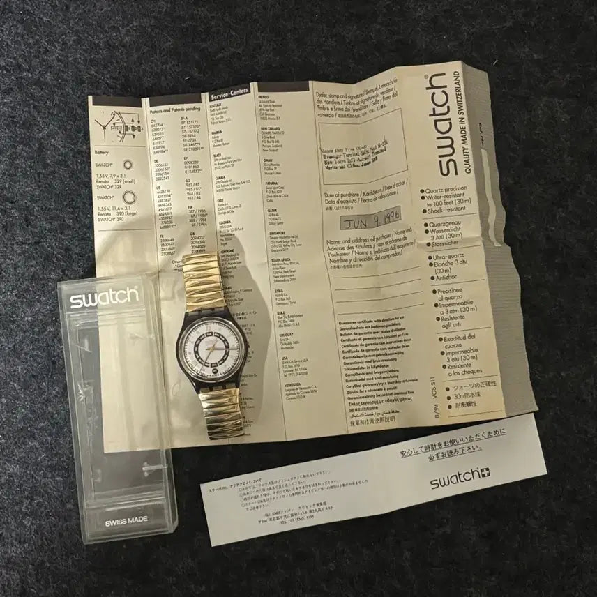 [BUNJANG] Swatch AG 1994 Day Date Gold Vintage Watch / 스와치 AG 1994 Day Date gold
