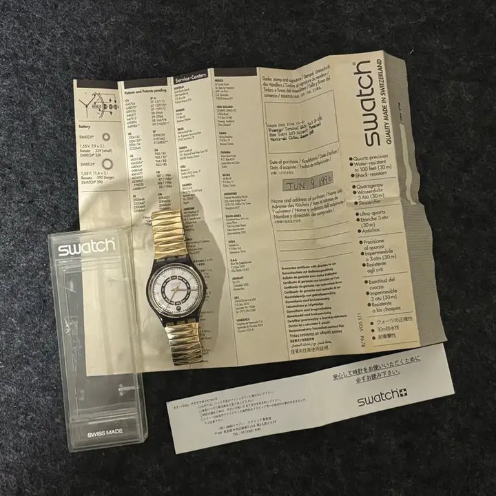 [BUNJANG] Swatch AG 1994 Day Date Gold Vintage Watch / 스와치 AG 1994 Day Date gold