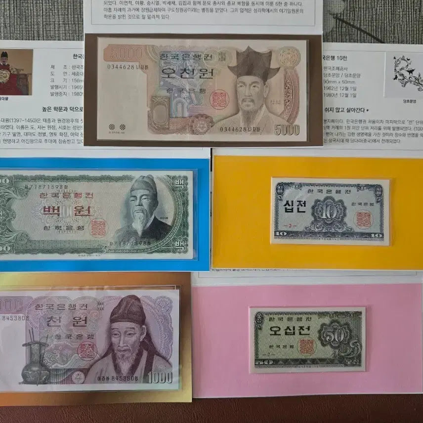 [SOLD OUT] 천원권.백원권.오천원권 외 지폐첩 켈렉션