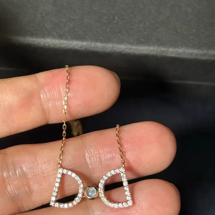 [BUNJANG] Didier Dubot Debon D. D 14K Rose Gold Cubic Necklace / 디디에두보 드봉디디 14K 로즈골드 큐빅 목걸이