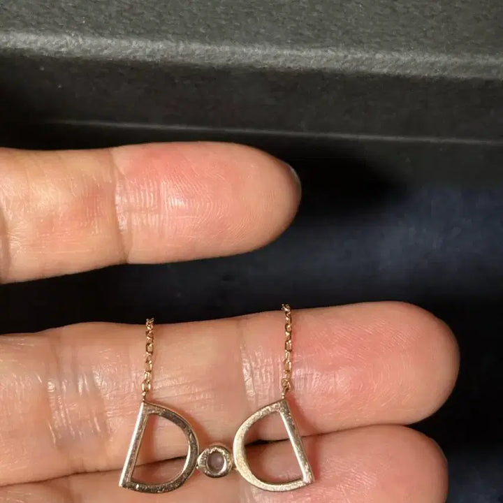 [BUNJANG] Didier Dubot Debon D. D 14K Rose Gold Cubic Necklace / 디디에두보 드봉디디 14K 로즈골드 큐빅 목걸이