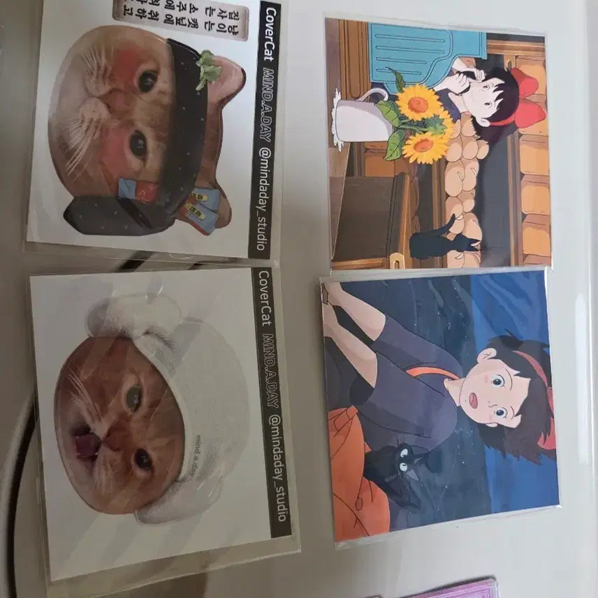 [BUNJANG] Ghibli Cat Mini Postcard, Cat Sticker, Oshi no Ko Keychain, Badge / 지브리,고양이 미니 엽서,고양이 스티커,최애의 아이 키링,뱃지