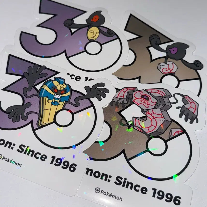 [BUNJANG] Pokemon 30th Anniversary Logo Sticker Set - Desumasu &amp; Desukaan / 포켓몬 30주년 로고스티커 데스마스 데스판 세트 판매