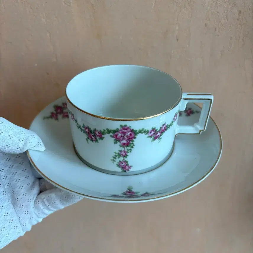 [BUNJANG] 1930s German Heinricy Bavaria Antique Cup and Saucer / 1930년대 독일 앤틱 하인이리 바바리아 컵앤소서