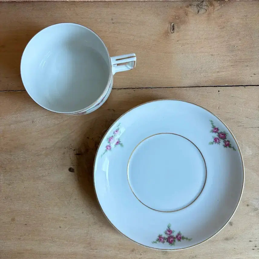[BUNJANG] 1930s German Heinricy Bavaria Antique Cup and Saucer / 1930년대 독일 앤틱 하인이리 바바리아 컵앤소서