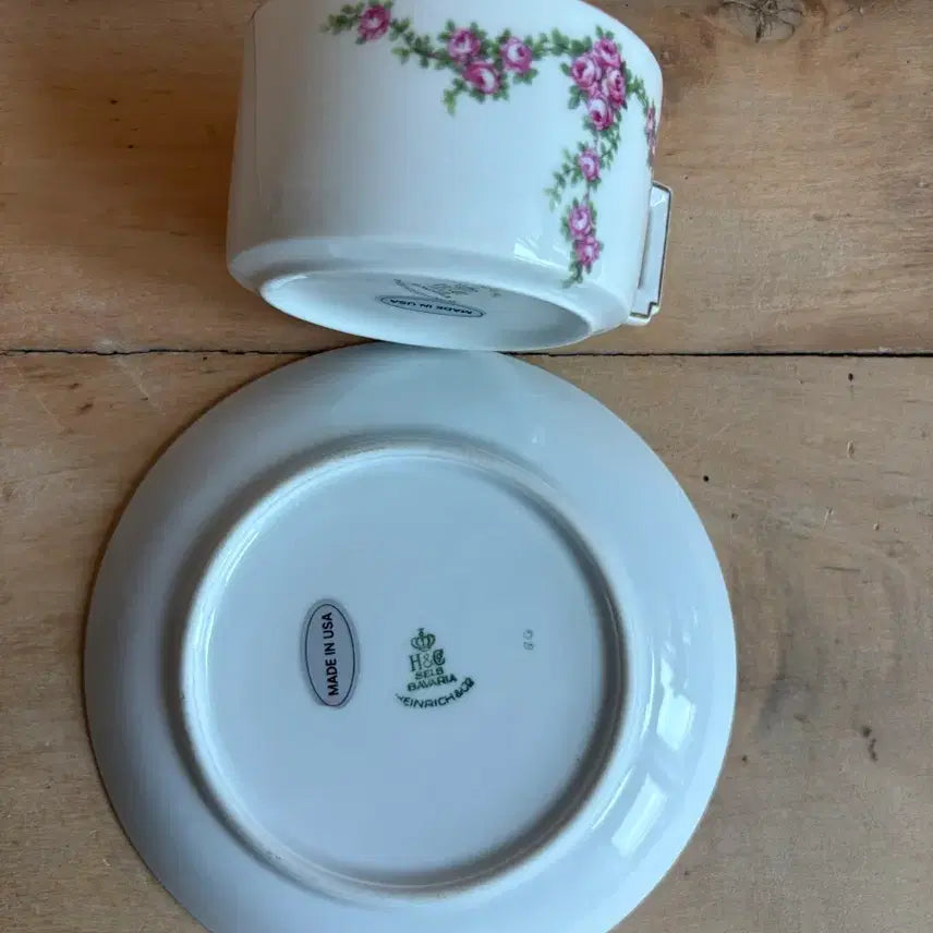 [BUNJANG] 1930s German Heinricy Bavaria Antique Cup and Saucer / 1930년대 독일 앤틱 하인이리 바바리아 컵앤소서