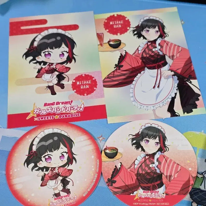 [BUNJANG] BanG Dream! Ran Mitake SUI-PARA Collaboration Bromide + Coaster Set / 뱅드림 미타케 란 스위파라 콜라보 브로마이드+코스터