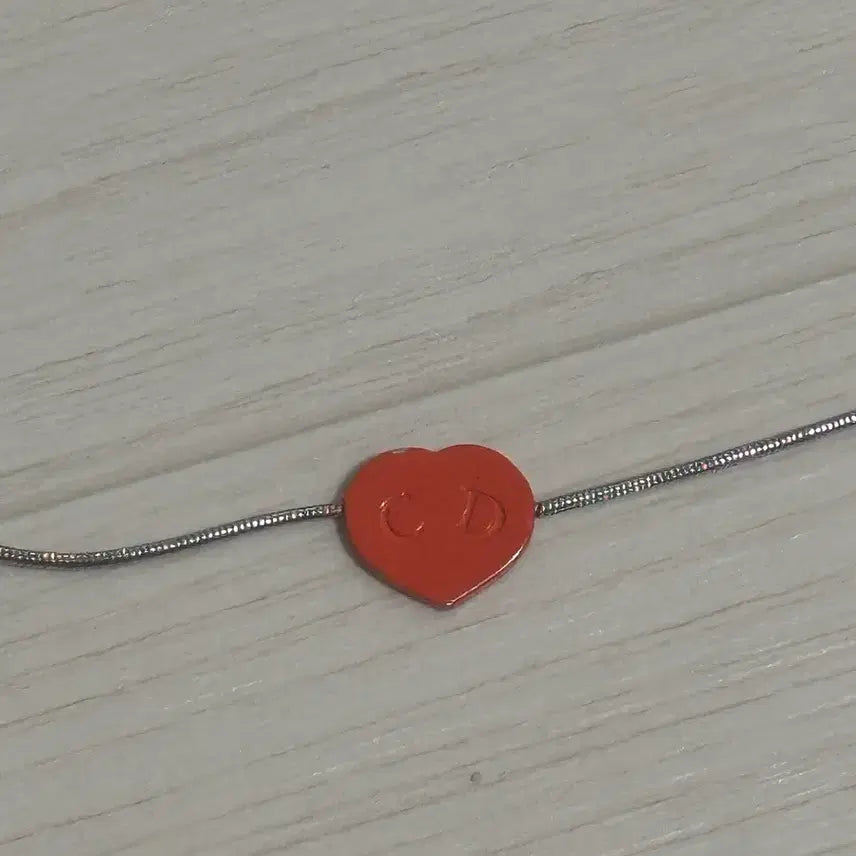 [BUNJANG] Christian Dior Silver Vintage Chain Bracelet with Orange Accent Pendant / 크리스찬 디올 은색 팔찌 빈티지