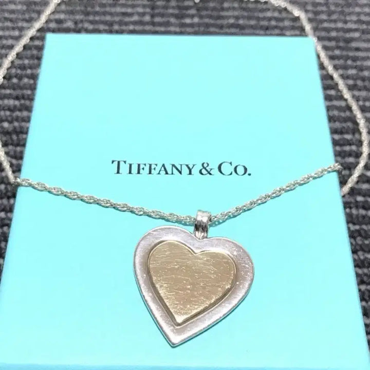 [BUNJANG] Authentic Tiffany &amp; Co. Heart 18K Gold and Silver Combination Necklace / 정품  티파니앤코 하트 18k 실버  콤비 목걸이
