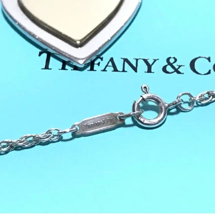 [BUNJANG] Authentic Tiffany &amp; Co. Heart 18K Gold and Silver Combination Necklace / 정품  티파니앤코 하트 18k 실버  콤비 목걸이