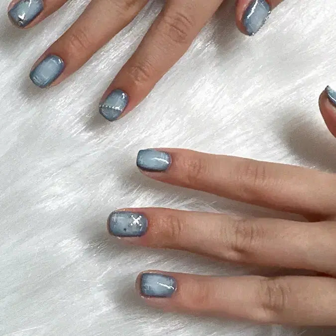 [BUNJANG] Denim Chic Short Nail Tips / 청바지 진 키치 숏 네일팁