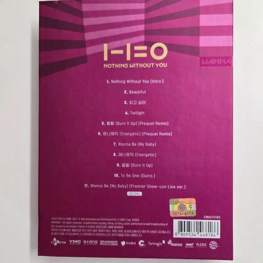 [SOLD OUT] 워너원 NOTHING WITHOUT YOU 투비원 프리퀄리패키지 2종