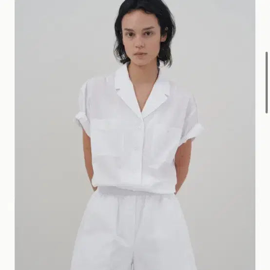 [BUNJANG] A-tout White Short Sleeve Shirt / 아뚜 화이트 반팔셔츠 판매
