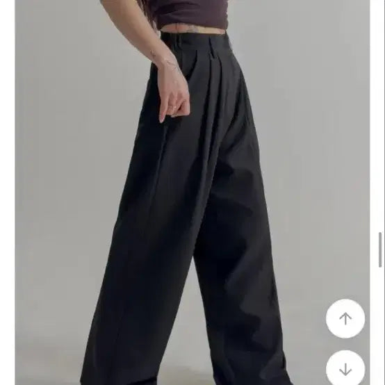 [BUNJANG] XL Wide Slacks Black / 빅사이즈 와이드 슬랙스 블랙