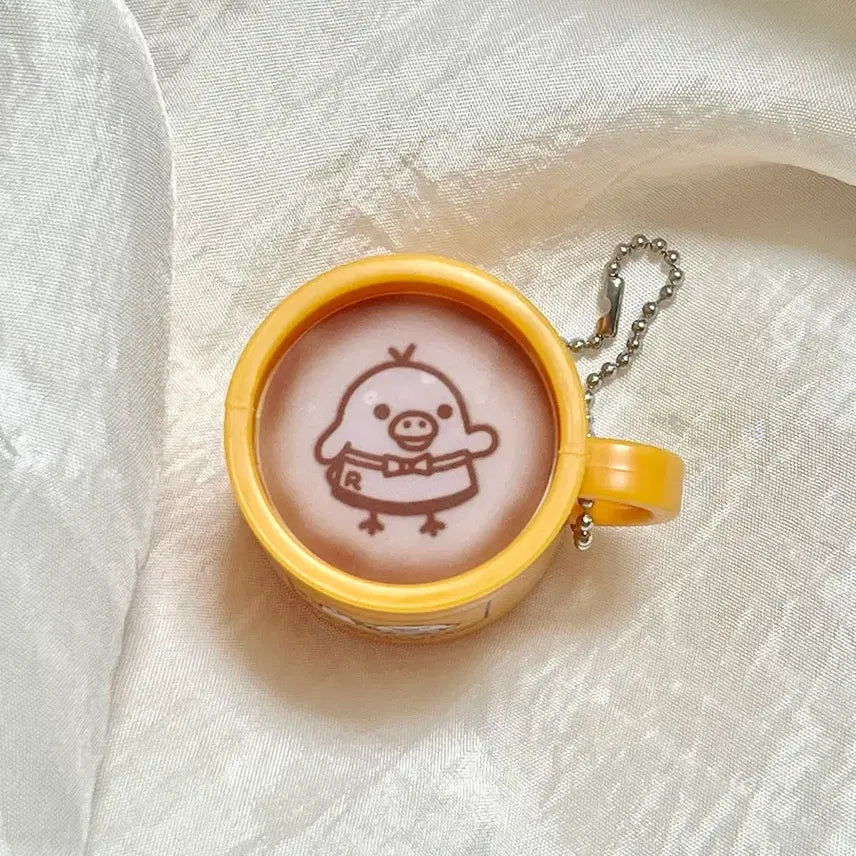 [BUNJANG] Rilakkuma Latte Art Cup Gacha Figure (Kiiroitori Piggy) / 리락쿠마 라떼아트 컵 가챠/ 키이로이토리 돼병이