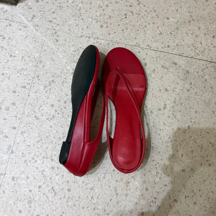 [BUNJANG] Red Wedge Flip-Flops (230mm) / 웨지 쪼리 230 새상품