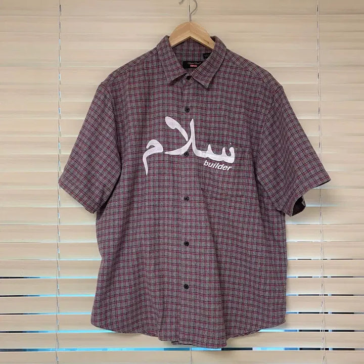 [SOLD OUT] 슈프림 언더커버 23ss 플란넬 체크 반팔 셔츠 그레이 M