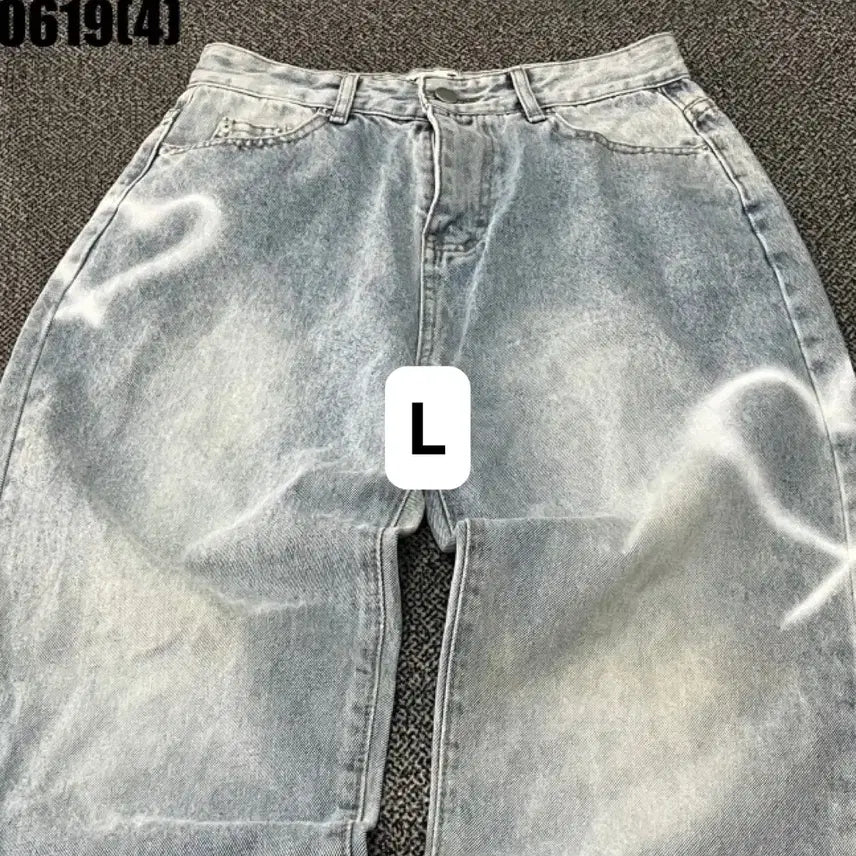 [BUNJANG] Wide Leg Light Wash Denim Jeans (Vintage 0619) / [L] 와이드 연청 데님 청바지 (빈티지 0619)