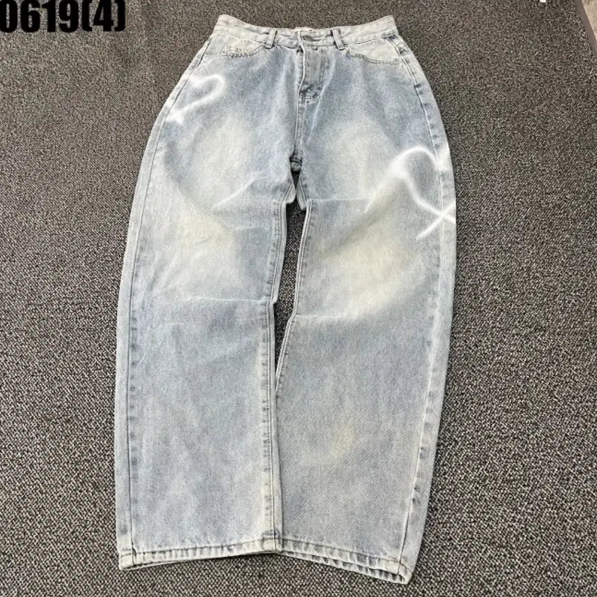 [BUNJANG] Wide Leg Light Wash Denim Jeans (Vintage 0619) / [L] 와이드 연청 데님 청바지 (빈티지 0619)
