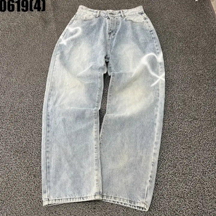 [BUNJANG] Wide Leg Light Wash Denim Jeans (Vintage 0619) / [L] 와이드 연청 데님 청바지 (빈티지 0619)
