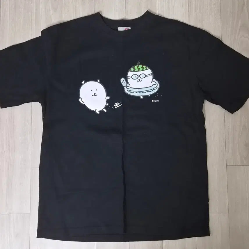 [BUNJANG] SPAO Nongdamgom Damgom Short-Sleeve T-Shirt M Watermelon Gom Tube Gom Black / 스파오 농담곰 담곰이 반팔 티셔츠 M 수박곰 튜브곰 블랙